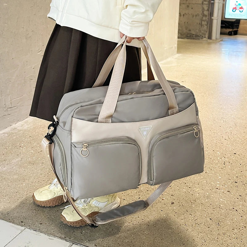 Sports Duffle Bag Water-Resistant Multi-Pocket Adjustable Strap