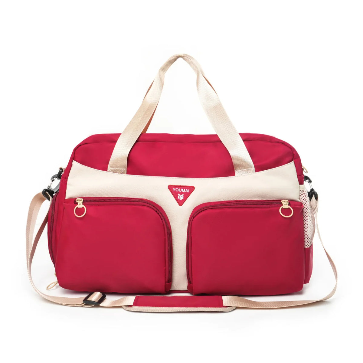 Sports Duffle Bag Water-Resistant Multi-Pocket Adjustable Strap