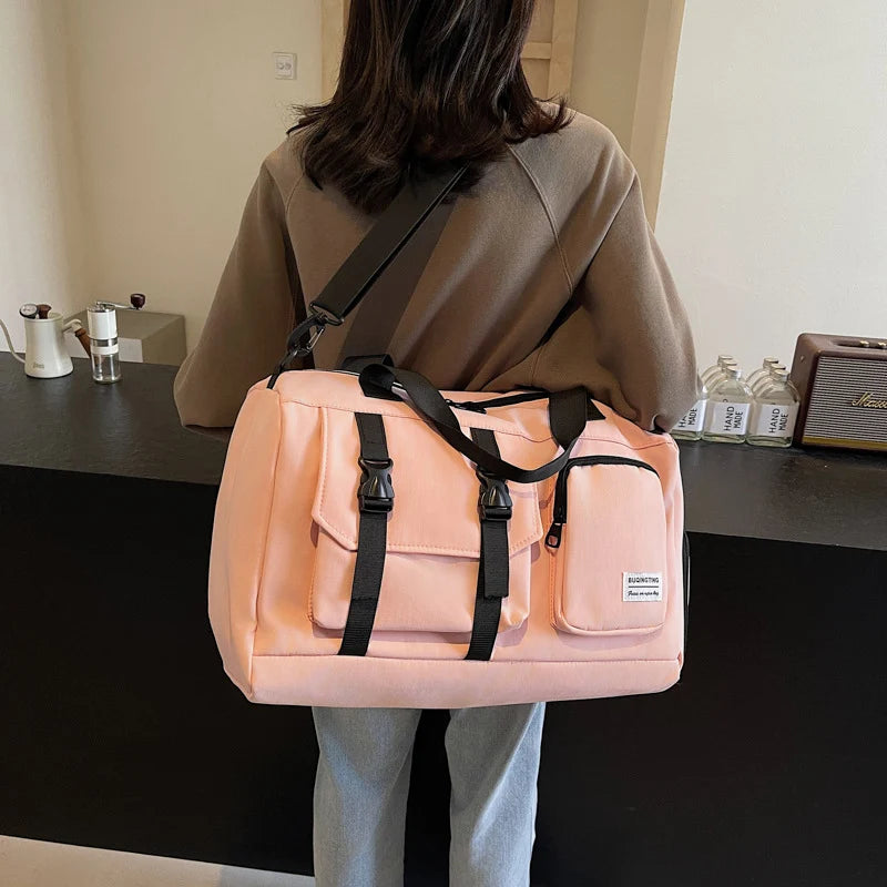 Sports Duffle Bag Water-Resistant Multi-Pocket Shoe Compartment