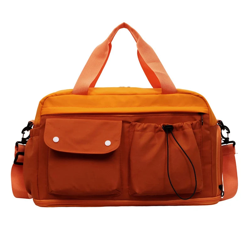 Sports Duffle Bag Water-Resistant Multiple Compartments Adjustable Shoulder Strap