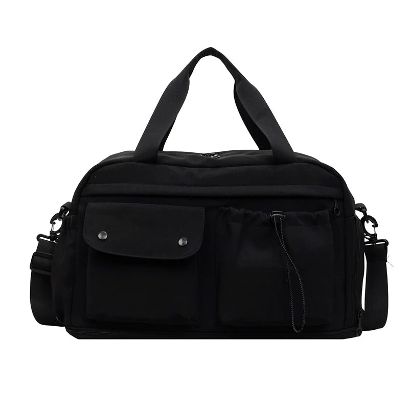 Sports Duffle Bag Water-Resistant Multiple Compartments Adjustable Shoulder Strap
