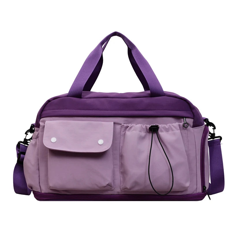 Sports Duffle Bag Water-Resistant Multiple Compartments Adjustable Shoulder Strap