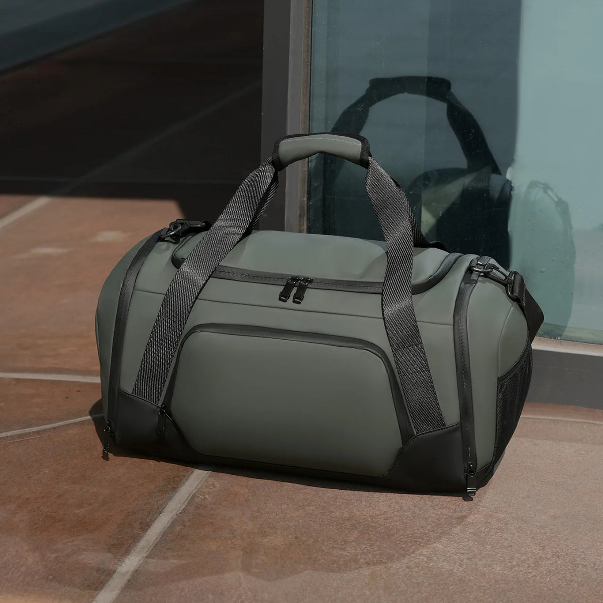 Sports Duffle Bag Water-Resistant Multiple Compartments Adjustable Strap
