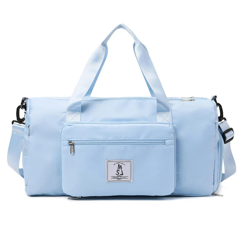 Sports Duffle Bag Water-Resistant Multiple Pockets Removable Shoulder Strap