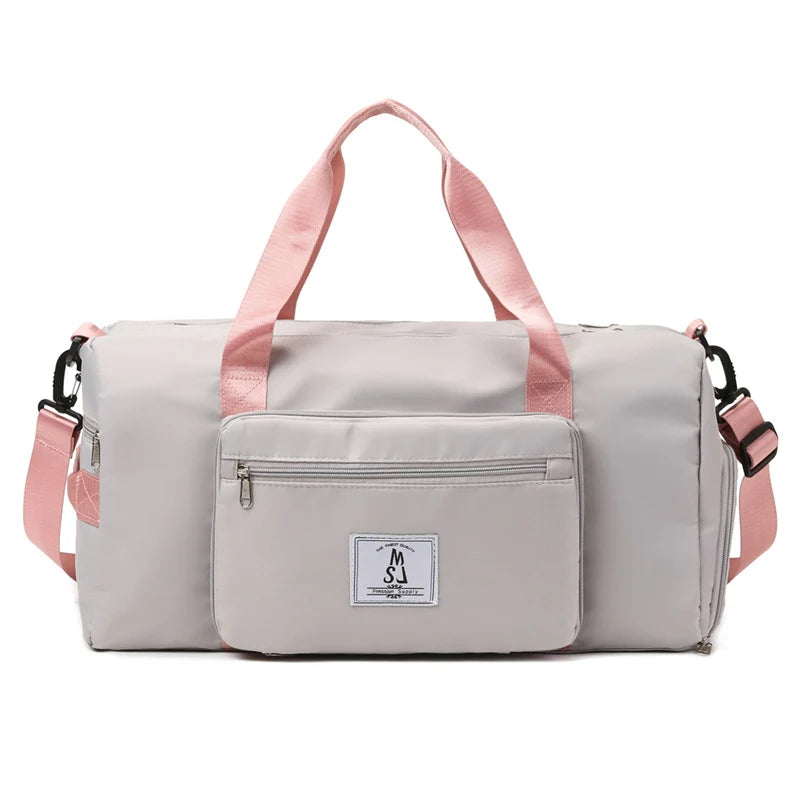 Sports Duffle Bag Water-Resistant Multiple Pockets Removable Shoulder Strap
