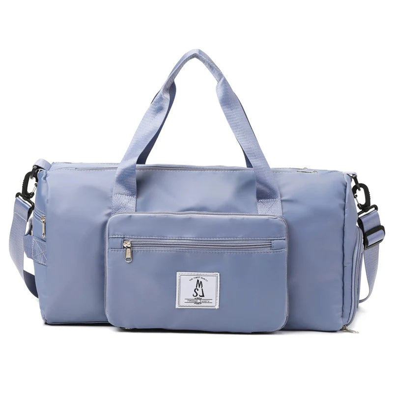 Sports Duffle Bag Water-Resistant Multiple Pockets Removable Shoulder Strap
