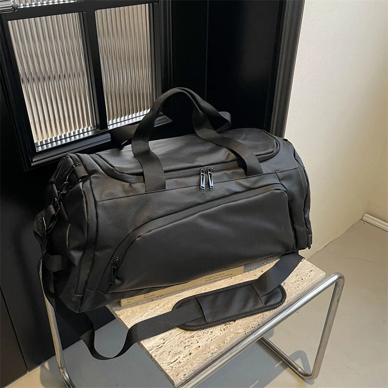 Sports Duffle Bag Water-Resistant Multiple Pockets & Shoe Compartment