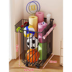 Sports Equipment Storage Cart Slim Wire Frame Rolling Casters