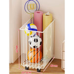 Sports Equipment Storage Cart Slim Wire Frame Rolling Casters