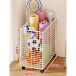 Sports Equipment Storage Cart Slim Wire Frame Rolling Casters