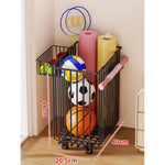 Sports Equipment Storage Cart Slim Wire Frame Rolling Casters