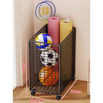 Sports Equipment Storage Cart Slim Wire Frame Rolling Casters