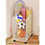 Sports Equipment Storage Cart Slim Wire Frame Rolling Casters