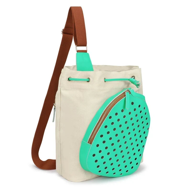 Sports Tote Bag Weather-Resistant Exterior Pouch & Adjustable Strap