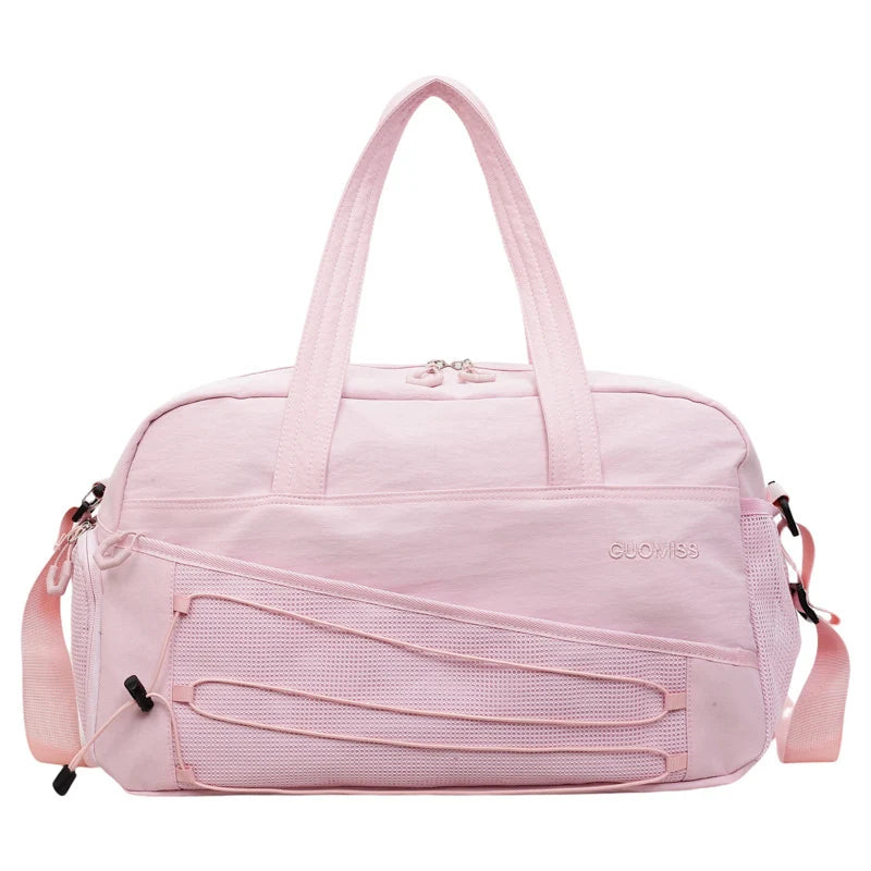 Sports Travel Bag Spacious Compartment Mesh Pockets Adjustable Strap
