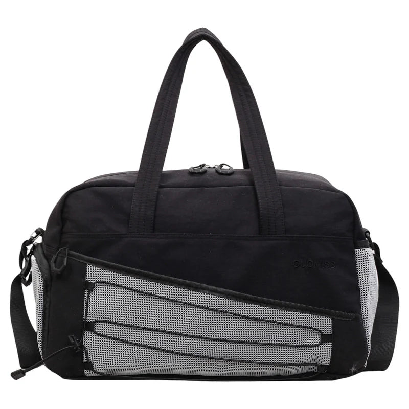 Sports Travel Bag Spacious Compartment Mesh Pockets Adjustable Strap