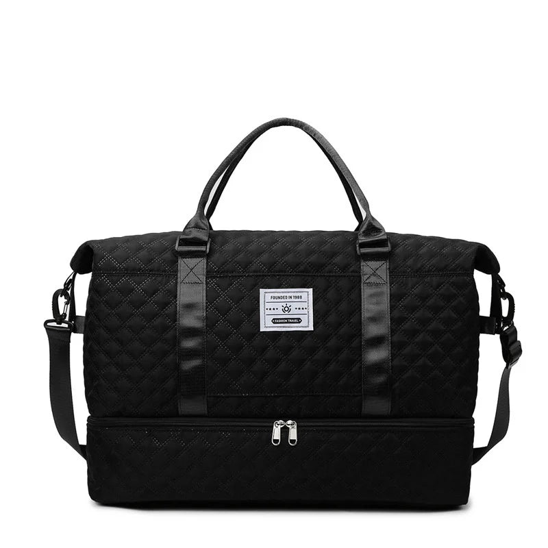 Sports Travel Bag Waterproof Quilted Detachable Shoulder Strap