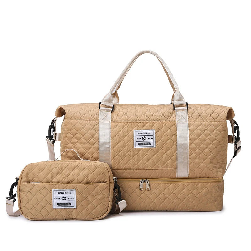 Sports Travel Bag Waterproof Quilted Detachable Shoulder Strap