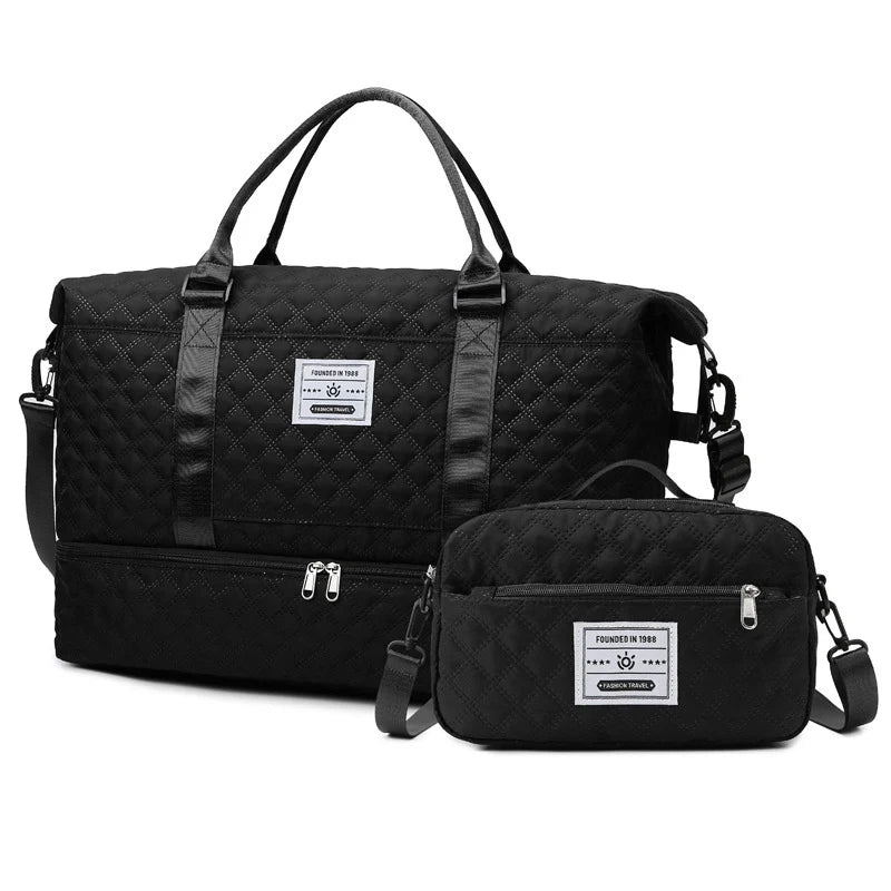 Sports Travel Bag Waterproof Quilted Detachable Shoulder Strap