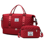 Sports Travel Bag Waterproof Quilted Detachable Shoulder Strap