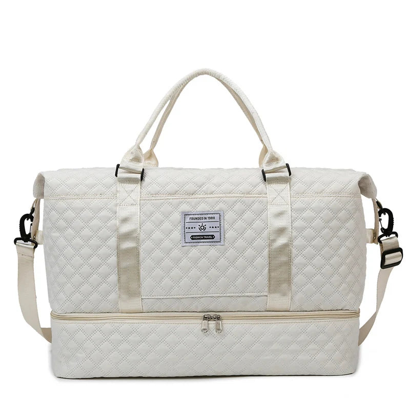 Sports Travel Bag Waterproof Quilted Detachable Shoulder Strap