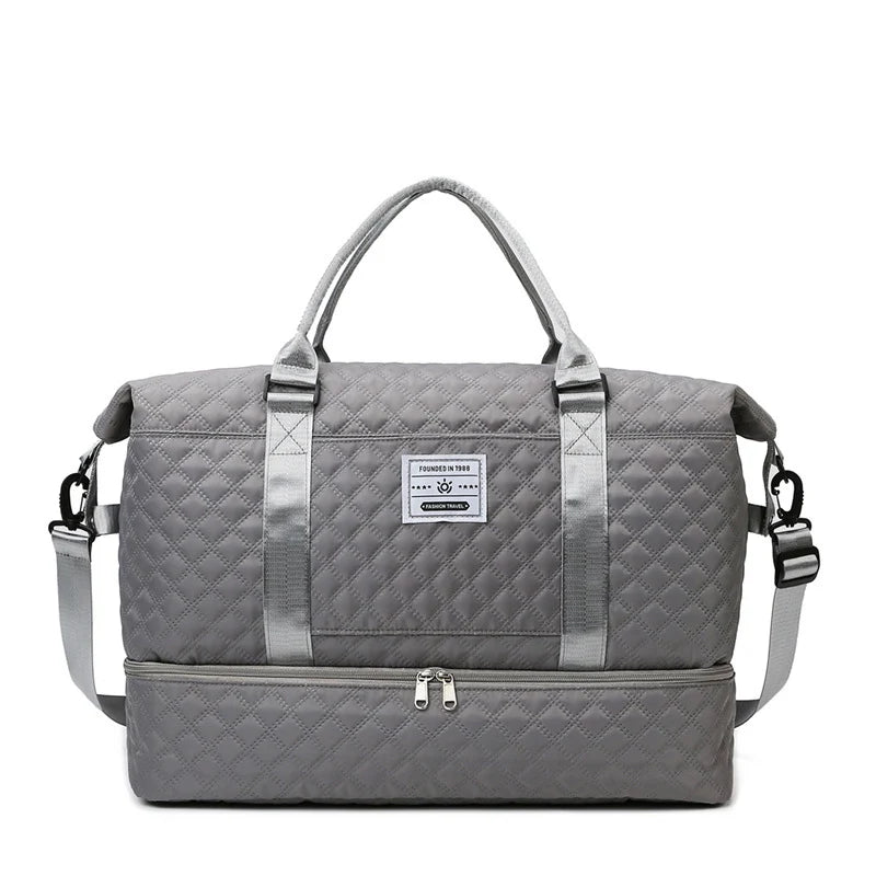 Sports Travel Bag Waterproof Quilted Detachable Shoulder Strap