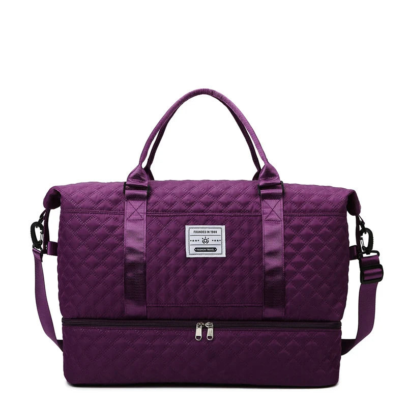 Sports Travel Bag Waterproof Quilted Detachable Shoulder Strap