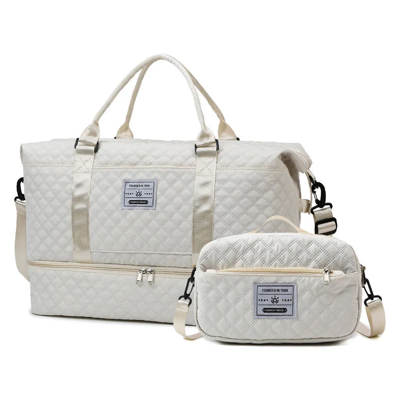 Sports Travel Bag Waterproof Quilted Detachable Shoulder Strap