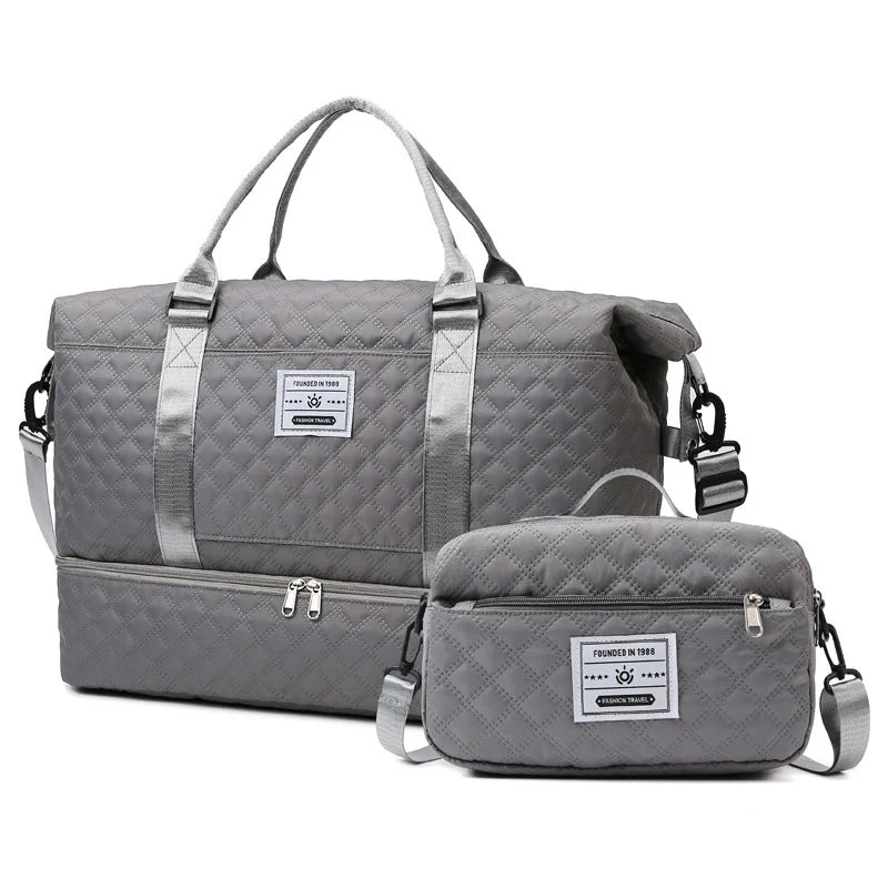 Sports Travel Bag Waterproof Quilted Detachable Shoulder Strap