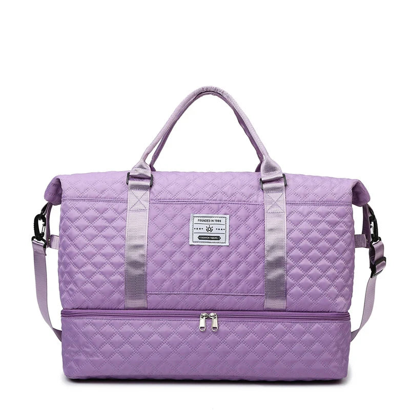 Sports Travel Bag Waterproof Quilted Detachable Shoulder Strap