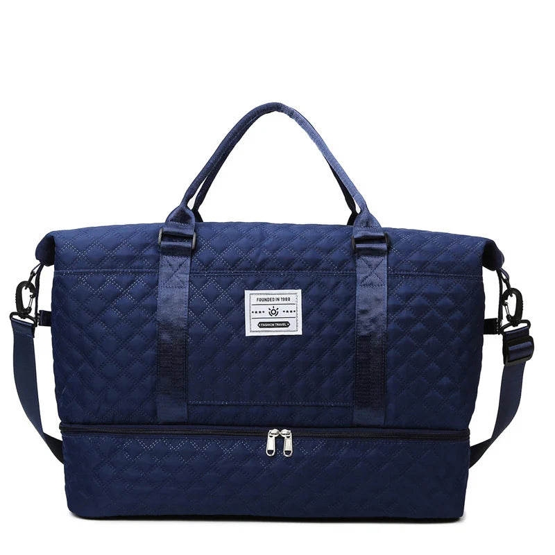 Sports Travel Bag Waterproof Quilted Detachable Shoulder Strap