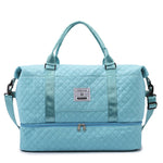 Sports Travel Bag Waterproof Quilted Detachable Shoulder Strap
