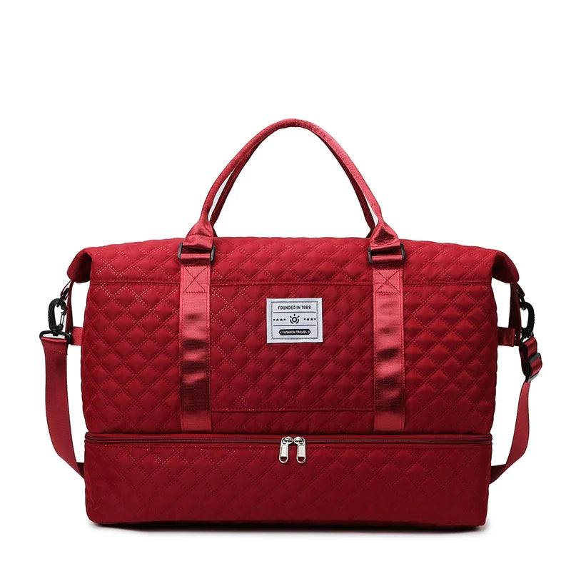 Sports Travel Bag Waterproof Quilted Detachable Shoulder Strap
