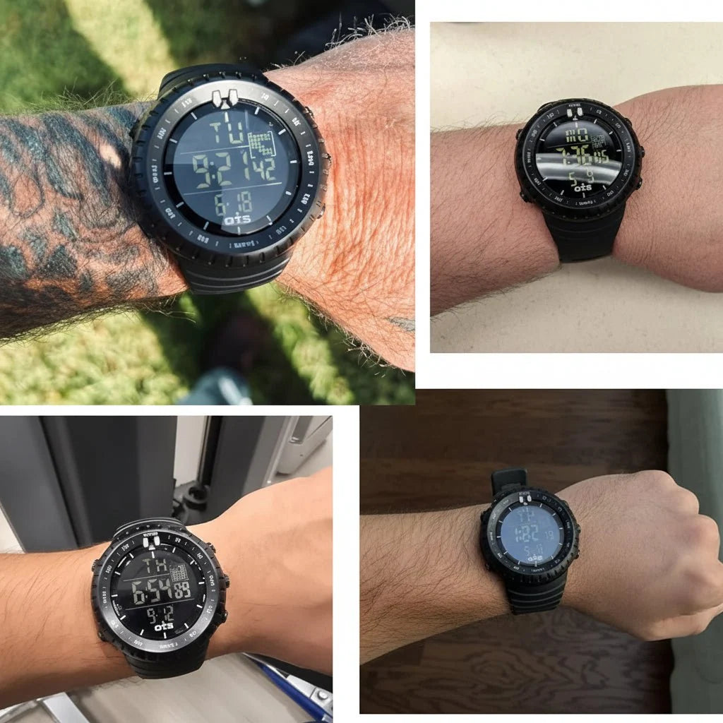 Sports Watch Digital LED Backlight Shock-Resistant