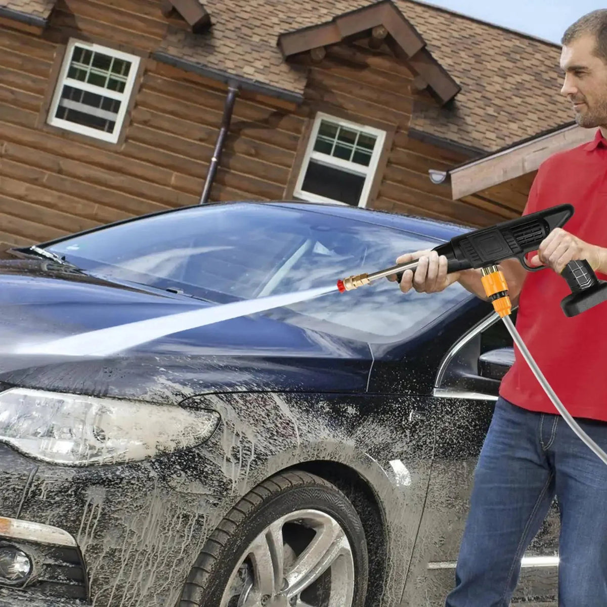 Spray Gun Cordless High-Pressure Jet & Fan Copper Nozzle