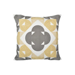 Square Accent Pillow Geometric Layered Applique Cotton-Linen & Concealed Zipper