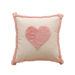 Square Accent Pillow Hand-Tufted Cotton Removable Insert