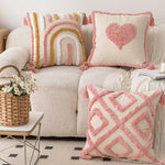 Square Accent Pillow Hand-Tufted Cotton Removable Insert