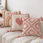 Square Accent Pillow Hand-Tufted Cotton Removable Insert