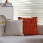 Square Cushion Cover 18x18 Embossed Cotton Blend Concealed Zipper