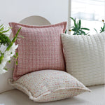 Square Cushion Cover 18x18in Bouclé Piped Edge Machine Washable