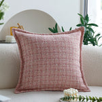 Square Cushion Cover 18x18in Bouclé Piped Edge Machine Washable