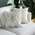 Square Cushion Cover Chenille Diamond Tufted Cotton Blend