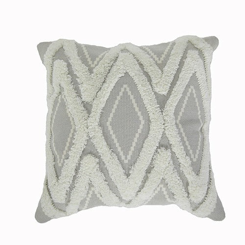 Square Cushion Cover Chenille Diamond Tufted Cotton Blend