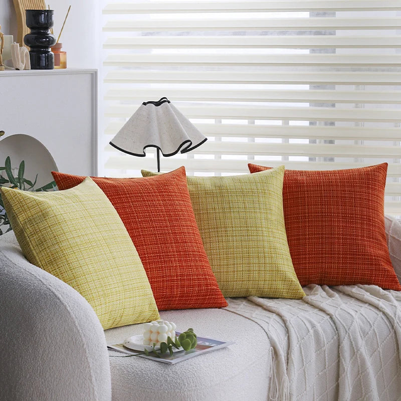 Square Cushion Cover Chenille-Like 18x18 Inch Concealed Zipper