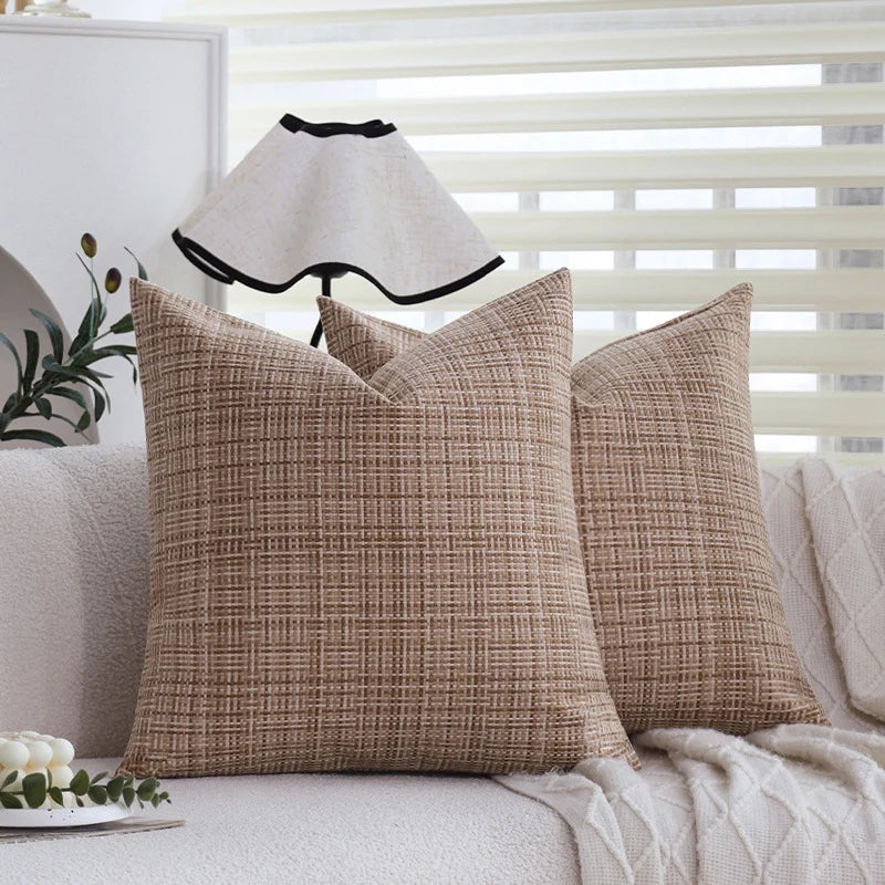 Square Cushion Cover Chenille-Like 18x18 Inch Concealed Zipper