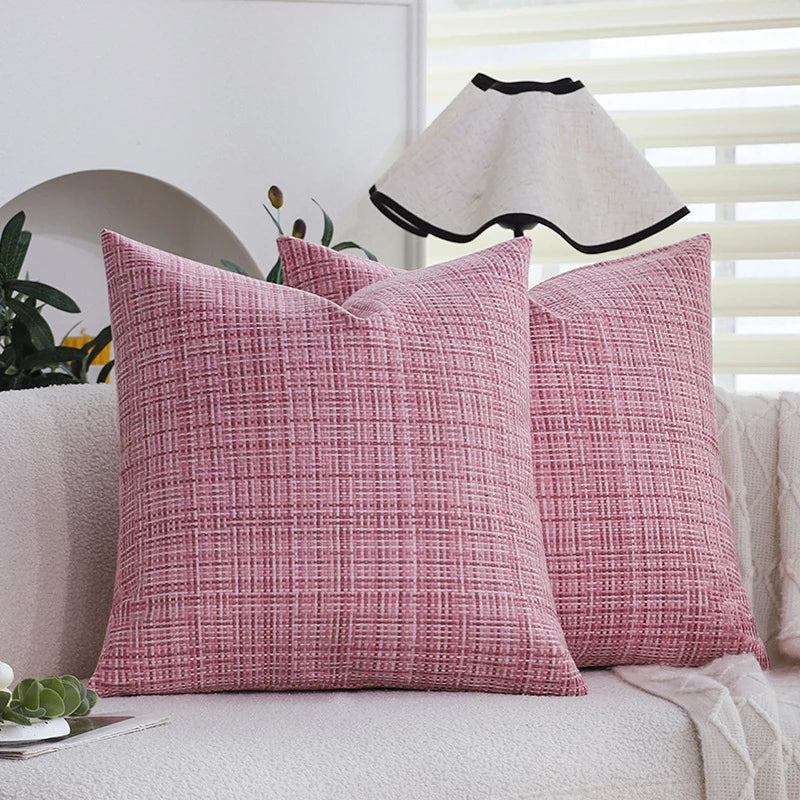 Square Cushion Cover Chenille-Like 18x18 Inch Concealed Zipper