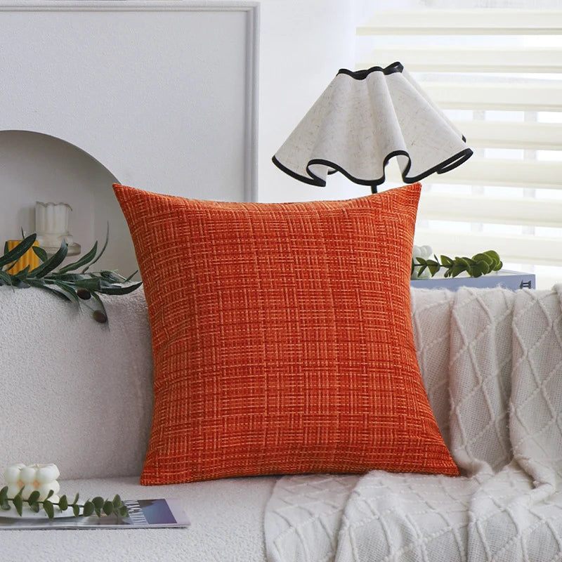 Square Cushion Cover Chenille-Like 18x18 Inch Concealed Zipper