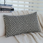 Square Cushion Cover Cotton-Linen Herringbone Hidden Zipper