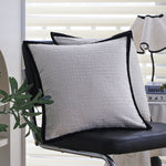 Square Cushion Cover Cotton-Linen Herringbone Hidden Zipper